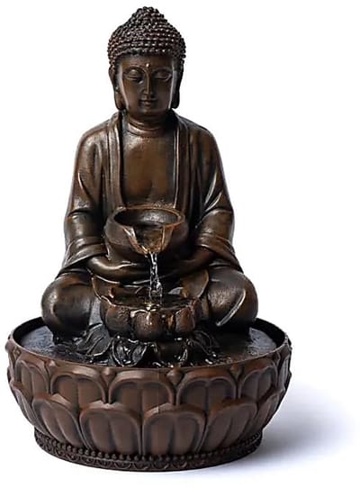 Water offerende boeddha fontein - 19.5 cm x 19.5 cm x 29 cm