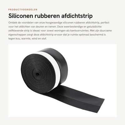 Dailygoods- Afdichtstrip Hoogwaardig Siliconenrubber - Zelfklevend - Weerbestendig - Geluiddicht - Instelbare Lengte 5 Meter - Duurzaam - Weerstrip
