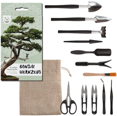 Dailygoods- Bonsai Gereedschap 13-delige Starterset - Tuingereedschap - Opbergtas - Kamerplanten - Bonsai Kweek - Professionele Verzorging
