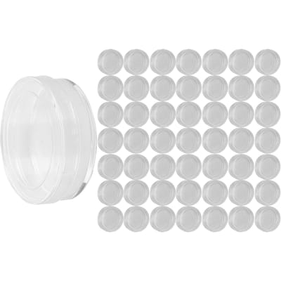 Boîte de rangement cylindrique transparente 33 mm 50 pièces pour pièces de montre, étui pour pièces détachées de réparation white