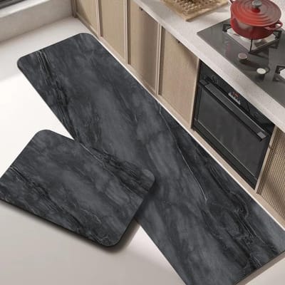 Tapis de cuisine antidérapant à longues bandes marbrées pour la maison, léger, luxueux, uni, absorbant, pour salle de bain 40*60cm