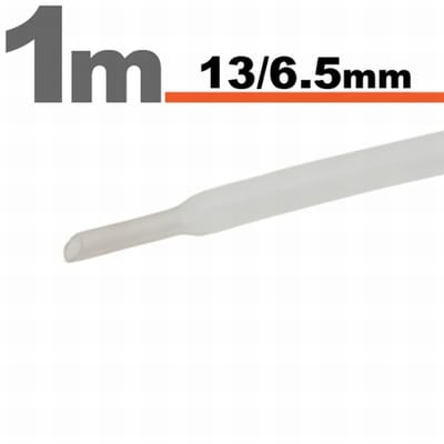 10× 1 Meter Krimpkous Wit 13 / 6,5 mm – 10 Stukken Van 1 Meter – Warmtekrimpbuis Voor Isolatie En Kabelbescherming – Geschikt Voor Elektrische Installaties En Reparaties [11024T]