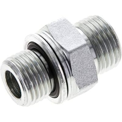 UN 11/16''-16 x M16x1.5 Verzinkt Stalen Borstnippel ORFS 630 Bar - Hydrauliek