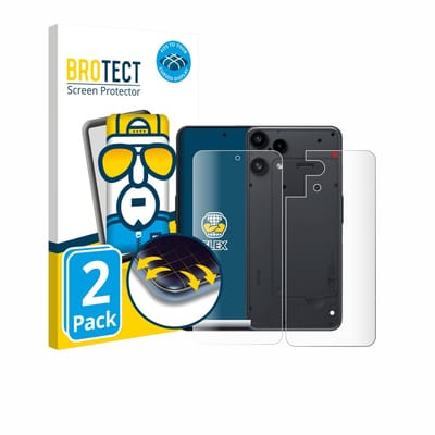 BROTECT - Screenprotector voor Nothing Phone (3a) Lite (Voor+Achter) - Folie Beschermfolie transparant volledig dekking - 2 Stuks