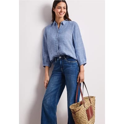Linnen blouse met 3/4 mouwen