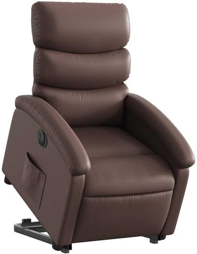 Elektrische Sta-op Stoel - Senioren Fauteuil - Comfortabel Ontspannen - Automatische Rugleuning Verstelling - 70x92x99.5cm - Bruin Kunstleer