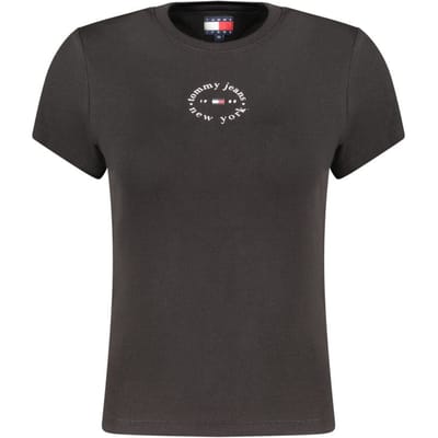 Tommy Hilfiger Zwarte Katoenen Dames T-Shirt