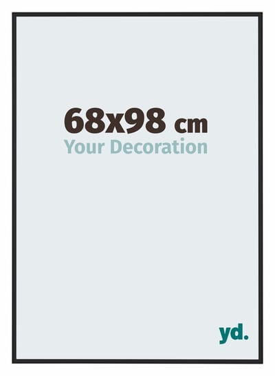 Your Decoration - Fotolijst 68x98 cm - Aluminium - Zwart Hoogglans - Miami