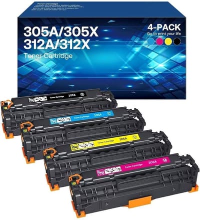 4-pack | Toner Geschikt voor HP 305A / 305X | CE410A, CE411A, CE412A en CE413A | Geschikt voor HP LaserJet Pro 300 / 400 series color M351A - MFPM375nw - M451dn - M451dw - M451nw - M475dn - M475dw