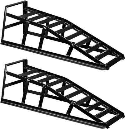 Oprijplaten Set - Voertuig Helling - Auto Onderhoud - Stalen Constructie - 83x26x27 cm - Zwart
