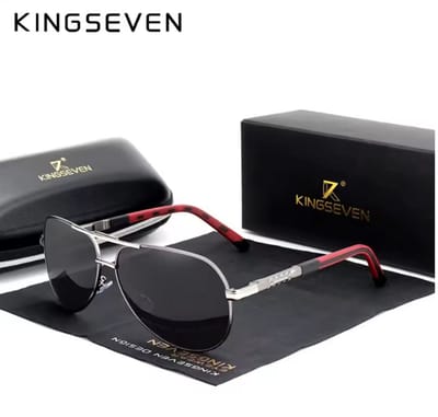 KINGSEVEN Zonnebril 7252 - Donkergrijs – Heren - Vrouwen - Gepolariseerd - UV400 - Piloot