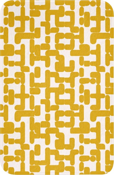 WC mat 40x60 cm - Antislip - Geel - Beige - Patroon - Toiletmat - Vloermat - Douchemat - Toilet tapijt - Toiletmatten