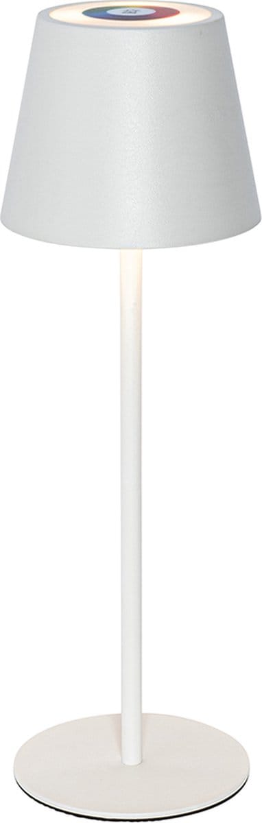 QAZQA murdock - Moderne Dimbare LED Draadloze Oplaadbare Tafellamp USB met Dimmer - 1 lichts - H 36 cm - Wit - Buitenverlichting