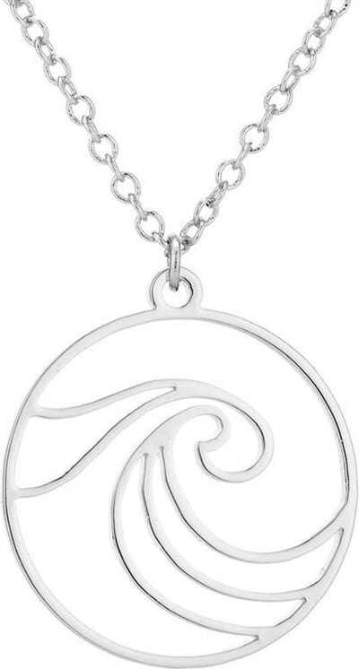 24/7 Jewelry Collection Golven Ketting - Zee - Cirkel - Zilverkleurig