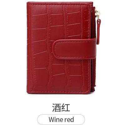 Klassieke Dames Luxe Kaarthouder Korte Portemonnee Kleine Multifunctionele PU Leer Handtas Effen Kleur Dubbel Vouw Dames ZeroPortemonnee brown