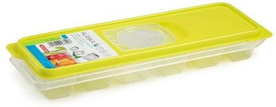 Plasticforte IJsblokjesvorm met deksel - 12 ijsklontjes - kunststof - groen - ijsblokjes maken