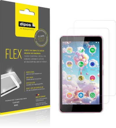dipos – 2x Beschermfolie geschikt voor Luoran M4S | 3D Full Cover Screenprotector | 100% Passend