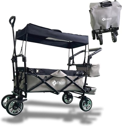 Opvouwbare Bolderkar met Dak en Gordelsysteem - Handwagen tot 100 kg, Inclusief Draagtas