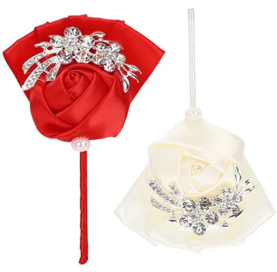 Bruid Bruidegom Bloemen Broche - 2 Stuks - Corsage Sieraden - Voor Bruiloft Verjaardag Feest Decoratie
