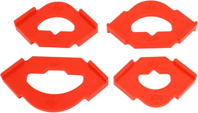 Freesmal Hoekafwerking - Houtbewerking Sjabloon - Nauwkeurig Zagen - 8 Specificaties - R20 T20 R25 T25 - Rood