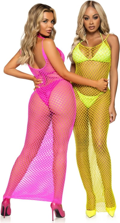 Woven twist net maxi dress