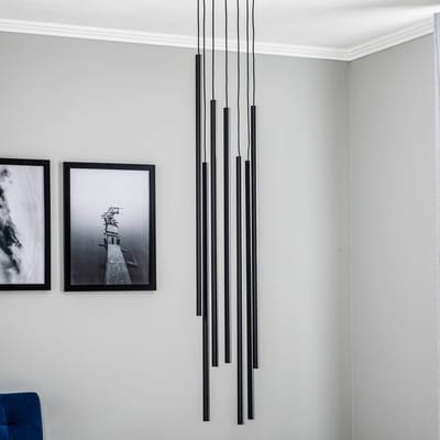 Nowodvorski Lighting Hanglamp Laser, 7-lamps, zwart