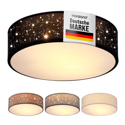 Plafondlamp – Sterrenhemel – Rond - Ø 30cm – 40 Watt - Stof -Zwart