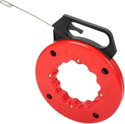 Elektrische trekveer - Kabeltrekgereedschap - Bedrading trekken - Breed stalen lint - 28 x 22 x 3 cm - Grijs
