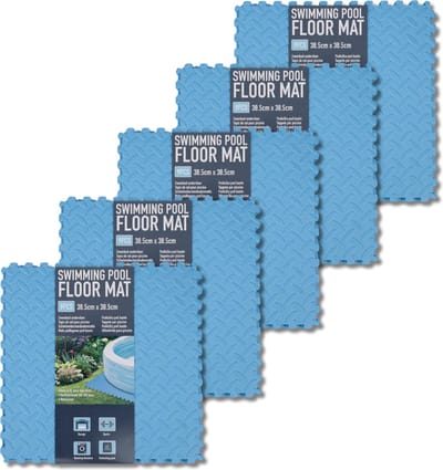 45x stuks Zwembad Tegels - Ondervloer Blauw - Foam tegels - Grip mat - Ondergrond - Bodem bescherming - Puzzelmat voor zwembad - 38,5 x 38,5 x 0,8 cm