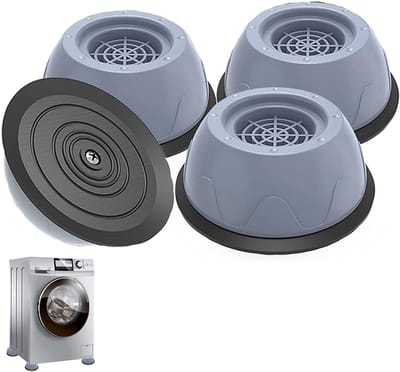 Antivibratie Pads voor Wasmachine en Meubels - 4 Stuks - Eenvoudig te Installeren, Geschikt voor Koelkasten en Stoelen (Grijs)