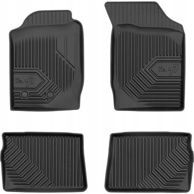 Frogum No.77 Automat / Vloermat - 3D Pasvorm - Geschikt voor Renault Thalia I 2001-2006 - TPE Rubber - 4-delig - Hoge Rand 4cm - Zwart