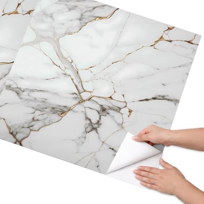 Coloray Meubel Wrap Folie - Wit Meubelfolie - 75x150 cm - Meubel Wrap Folie Elegante abstractie - Plakfolie Meubels - Minimalist Meubelfolie - Decoratiefolie Zelfklevend - Slaapkamer decoratie - Abstractie