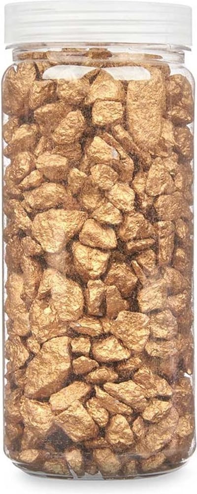 Giftdecor decoratie stenen/steentjes/kiezels - goud - 10-20 mm steentjes - potje 700 gram - Aquarium en vazen vulling