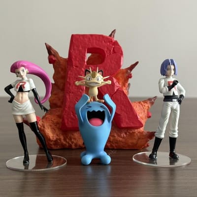 Anime Pokemon Figuur Team Rocket Actiefiguren PVC Verzameling Model Speelgoed voor Kinderen Cadeaus 3-11cm gray