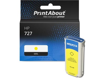 PrintAbout huismerk Inktcartridge 727 (B3P21A) Geel Hoge capaciteit Geschikt voor HP