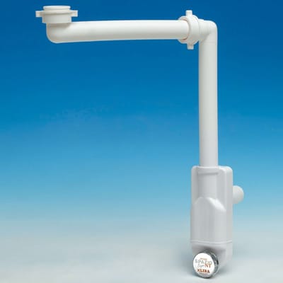 SOTECH plaatsbesparende sifon met inspectieopening, 32 - 40 mm, wit, plaatsbesparende sifon, afvoergarnituur voor keuken en badkamer