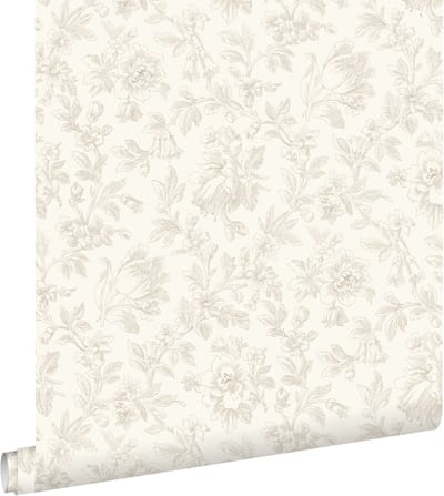 ESTAhome behang elegante bloemen beige - 50 x 900 cm - 132101