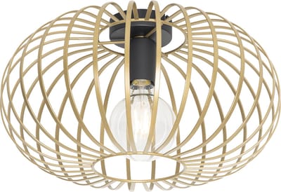 QAZQA johanna - Design Dimbare LED Smart Plafondlamp incl. wifi met Dimmer - 1 lichts - Ø 39 cm - Goud - Woonkamer | Slaapkamer | Keuken