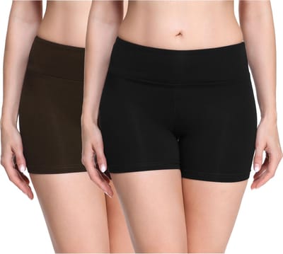 Merry Style Dames Leggings 2 Pack - Sport - Vrijetijdsbroek - Korte - Viscose - Zwart / Bruin (2Pack) - XS - MS-MS10-284-LE-2P