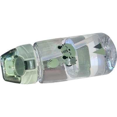 Kinderwaterfles met Rietje en Lanyard 550ml PC Hittebestendig Schattig Draagbaar Sportwaterbeker voor