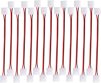 Professionele 15-delige LED lichtstrip connector set, 8mm niet-waterdichte hoekconnector en 3528 soldeervrije plugconnector voor eenvoudige installatie