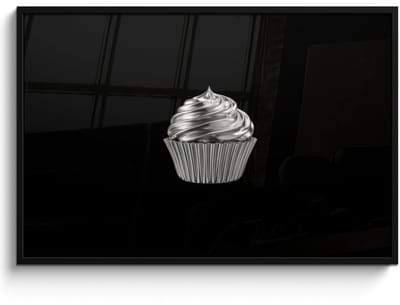 Poster in lijst - Fotolijst 120x80 cm - Posters - Cupcake - Luxueus - Zilver - Posterlijst zwart - Decoratie - Wanddecoratie woonkamer - Muurdecoratie slaapkamer