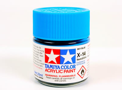 Tamiya Hobbyverf Acrylverf - X-14 Sky Blue - Gloss - Acryl - 23ml Verf potje - 23 ml