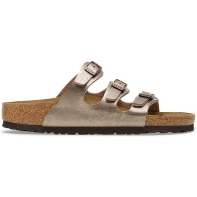 Birkenstock - FLORIDA GRACEFUL TAUPE BF - Dames slippers - Kleur: Taupe - Maat: 36