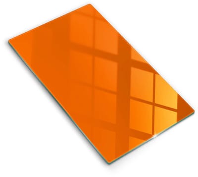 Wallfluent Glazen Snijplanken - Oranje Snijplanken Glas - 30 cm x 52 cm - Oranje Snijplanken van Glas - Glazen Snijplank - Design Glazen Snijplank Keuken - Antislip Glazen Serveerplank