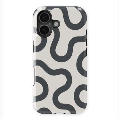 DripCase Motion Flow Tough Hoesje geschikt voor iPhone 16 | Backcover met Mag | Trendy Design | Valbescherming | Graphite Glide