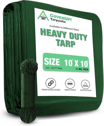 Waterdicht Afdekzeil 3 x 3 m Groen 120 g/m² – UV-bestendig en Heavy Duty voor Tuin en Camping