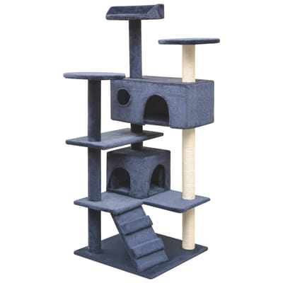 vidaXL - Kattenkrabpaal - met - sisal - krabpalen - 125 - cm - donkerblauw