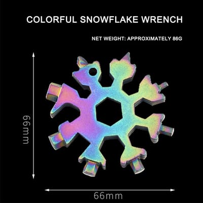 Clé Multifonction Flocon de Neige Portable Hexagonal Octogonal Edc Clé à Douille Tout Acier Outil 19-en-un Carte
