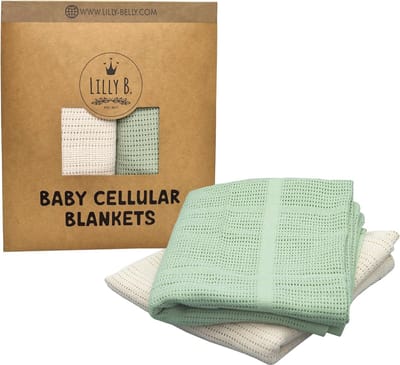 Cellulaire Babydeken voor Pasgeborenen - 70 x 90 cm, Set van 2 - 100% Biologisch Katoen, Ademend en Lichtgewicht